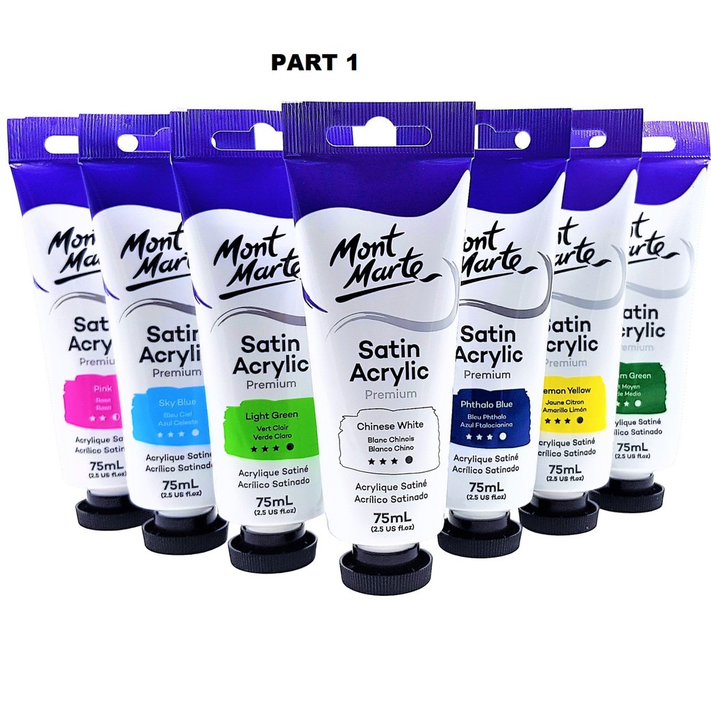 Màu vẽ Acrylic Satin Mont Marte 75ml tube lẻ