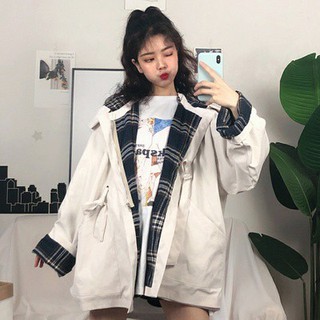 Áo khoác nữ form rộng cá tính có nón ulzzang ( 2 màu ) -Hàng nhập khẩu