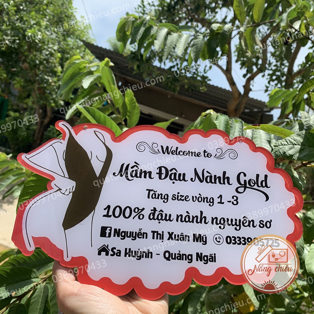 Bảng hiệu dành cho shop bán mầm đậu nành_ bảng hiệu xinh cho hệ thống mỹ phẩm
