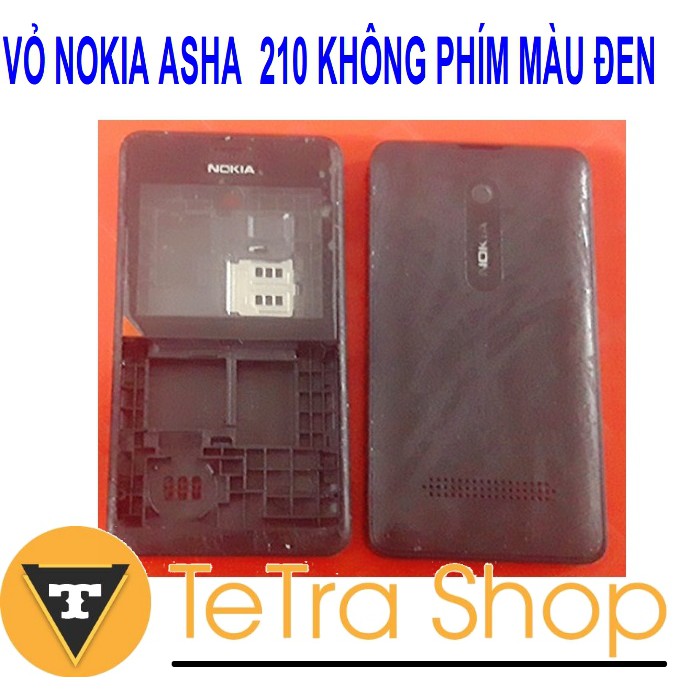 VỎ NOKIA ASHA 210 KHÔNG PHÍM MÀU ĐEN