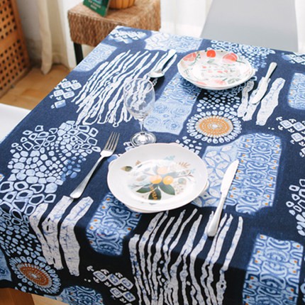 Tấm vải cotton lanh in họa tiết thổ cẩm phong cách bohemian 50x145cm dùng làm khăn trải bàn/ rèm cửa diy