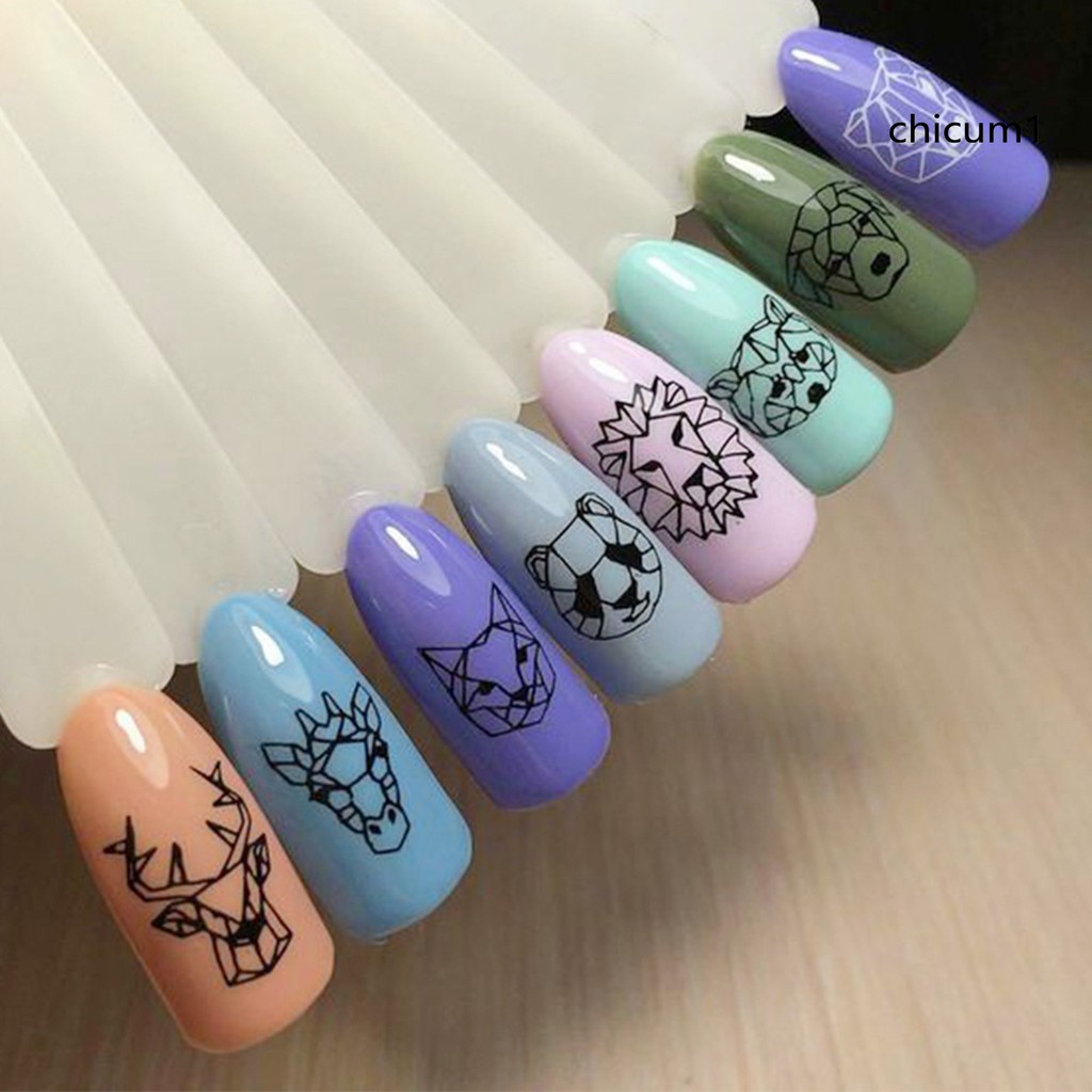 (Hàng Mới Về) Miếng Dán Trang Trí Móng Tay Diy Họa Tiết Động Vật Thời Trang