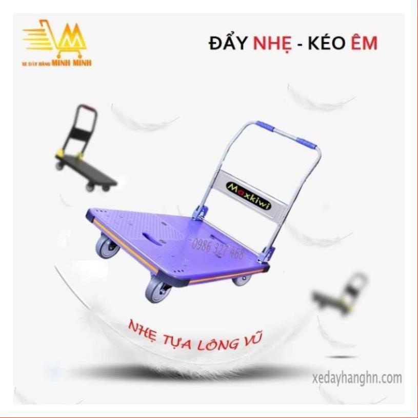 [Hàng Cao Cấp] Xe Đẩy Hàng 150kg, Xe Đẩy hàng Gấp Gọn 4 Bánh Maxkiwi - Êm Siêu Bền Cam Kết 3-5 Năm Không Hỏng