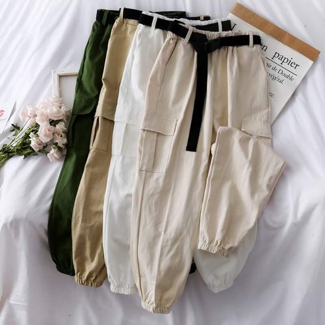 |HÌNH THẬT| QUẦN JOGGER NỮ KAKI SIÊU CHẤT KÈM ĐAI BELT CHẮC CHẮN JOGGER NỮ GIÁ RẺ VÔ ĐỊCH
