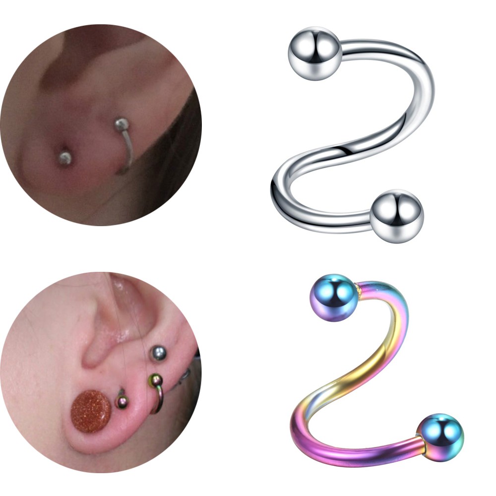 2 khuyên xỏ cơ thể bằng thép không gỉ phong cách cá tính