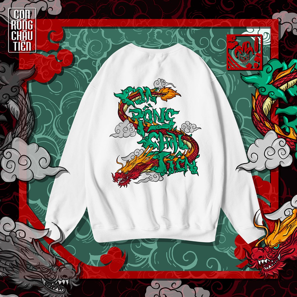 The Laughter - CON RỒNG CHÁU TIÊN SWEATER Áo DÀI TAY- NỈ DA CÁ