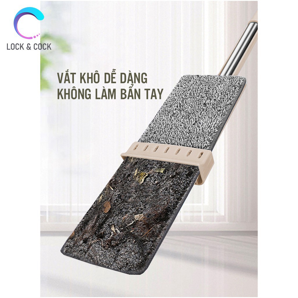 Cây Lau Nhà, Chổi Lau Nhà Thông Minh Tự Vắt Phẳng, Xoay 360 Độ, Thấm Hút Bẩn Siêu Nhanh, Siêu Sạch Spin Mop