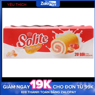 Bánh bông lan cuộn kem Solite hộp 360g (20 cái)
