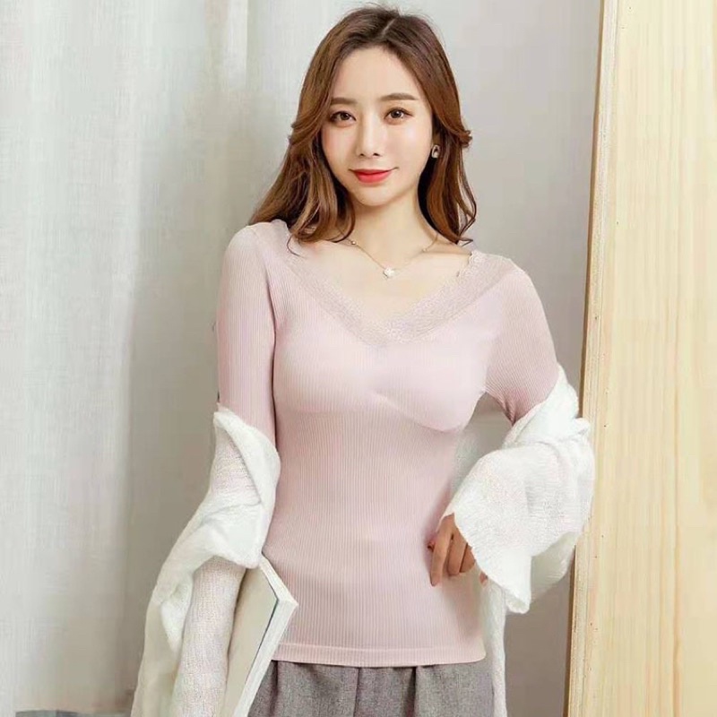 Áo giữ nhiệt cổ tim có mút ngực 66107