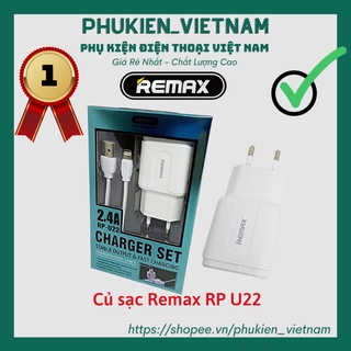 Củ sạc Remax RP U22 ✔ 2 Cổng USB hỗ trợ sạc nhanh ✔ Bảo hành Toàn Quốc