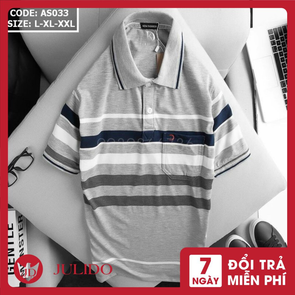 Áo  Polo nam trung niên có túi BIG SIZE 90KG⚡️ Hàng VNXK ⚡️cổ bẻ vải cá sấu Cotton xuất xịn, chuẩn đẹp