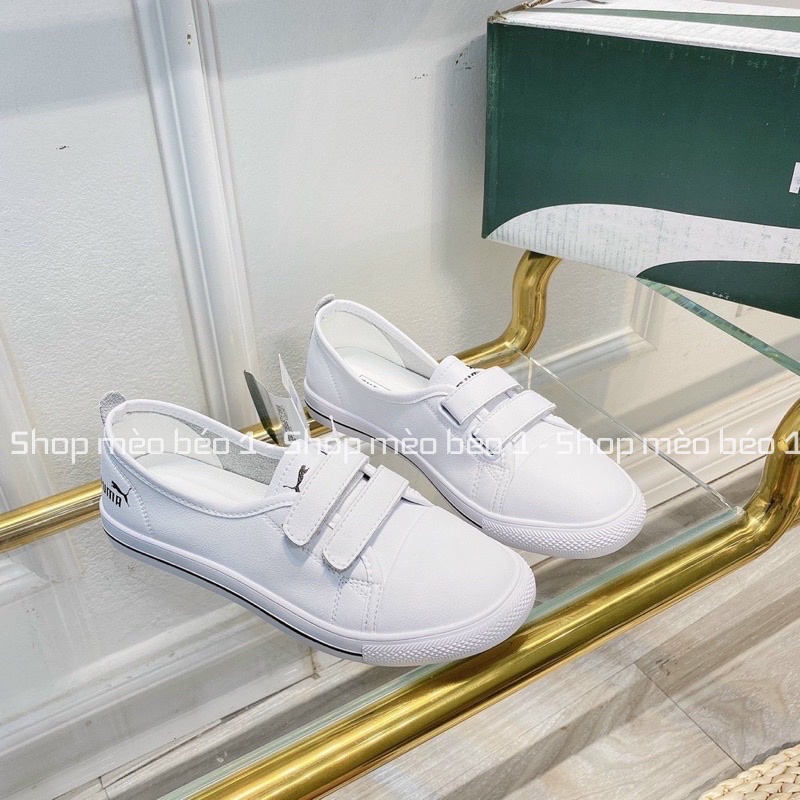 Giày lười puma trắng quai dán fullbox