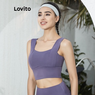 Áo ngực thể thao Lovito chống sốc L02038 màu tím dành cho nữ