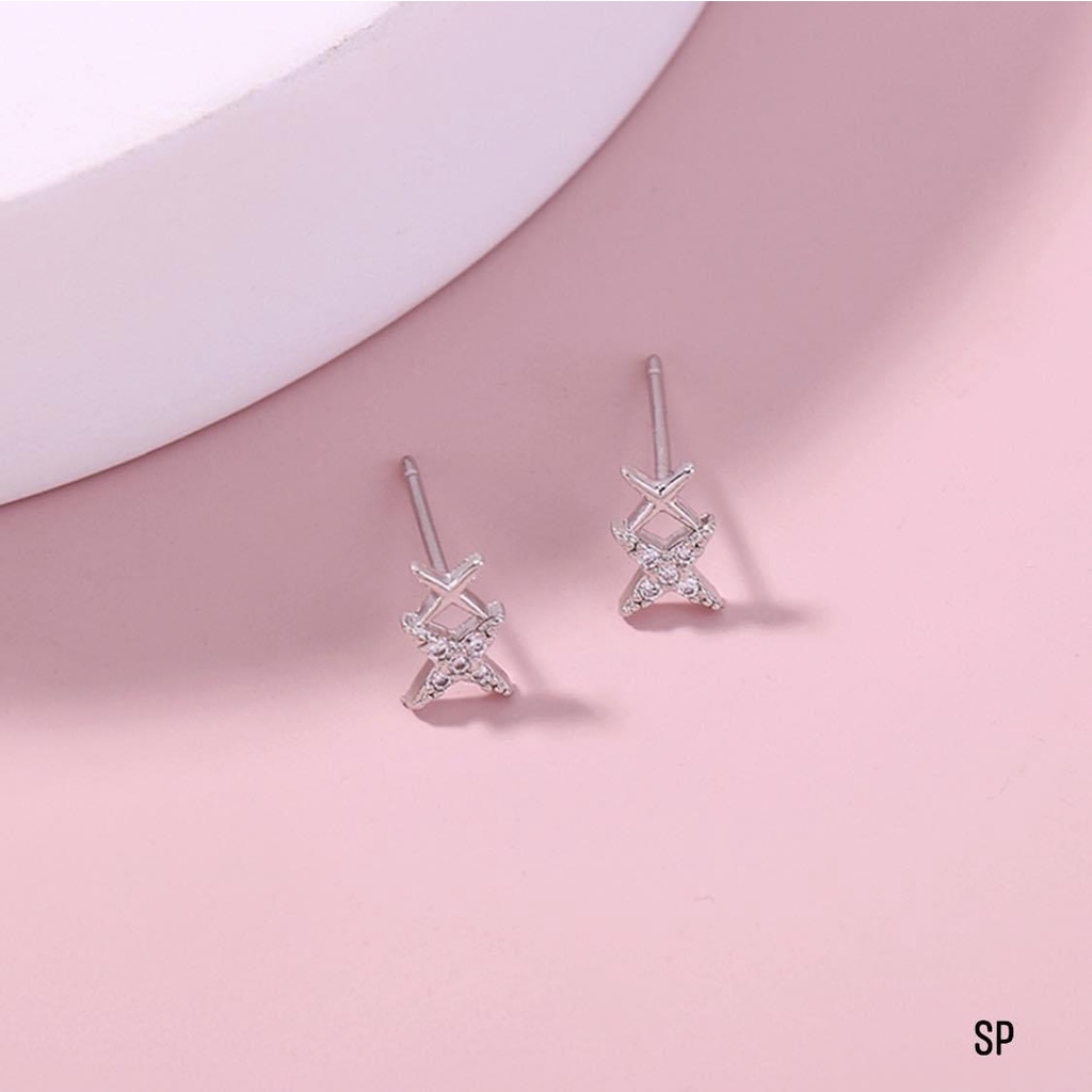 Bông tai nụ đá hình ngôi sao nhỏ xinh xắn LINH MIU SILVER