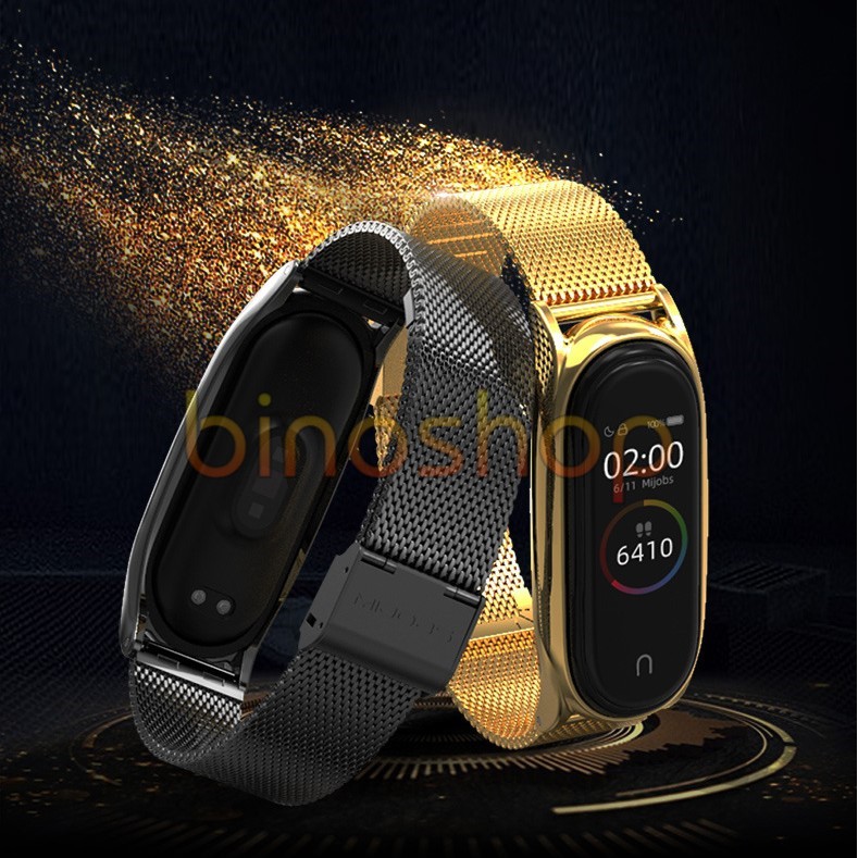 Dây đeo kim loại mắt lưới Mi band 4 chính hãng Mijobs bản PLUS - dây đeo thay thế miband 3, mi band 3, miband 4 (Mijobs)