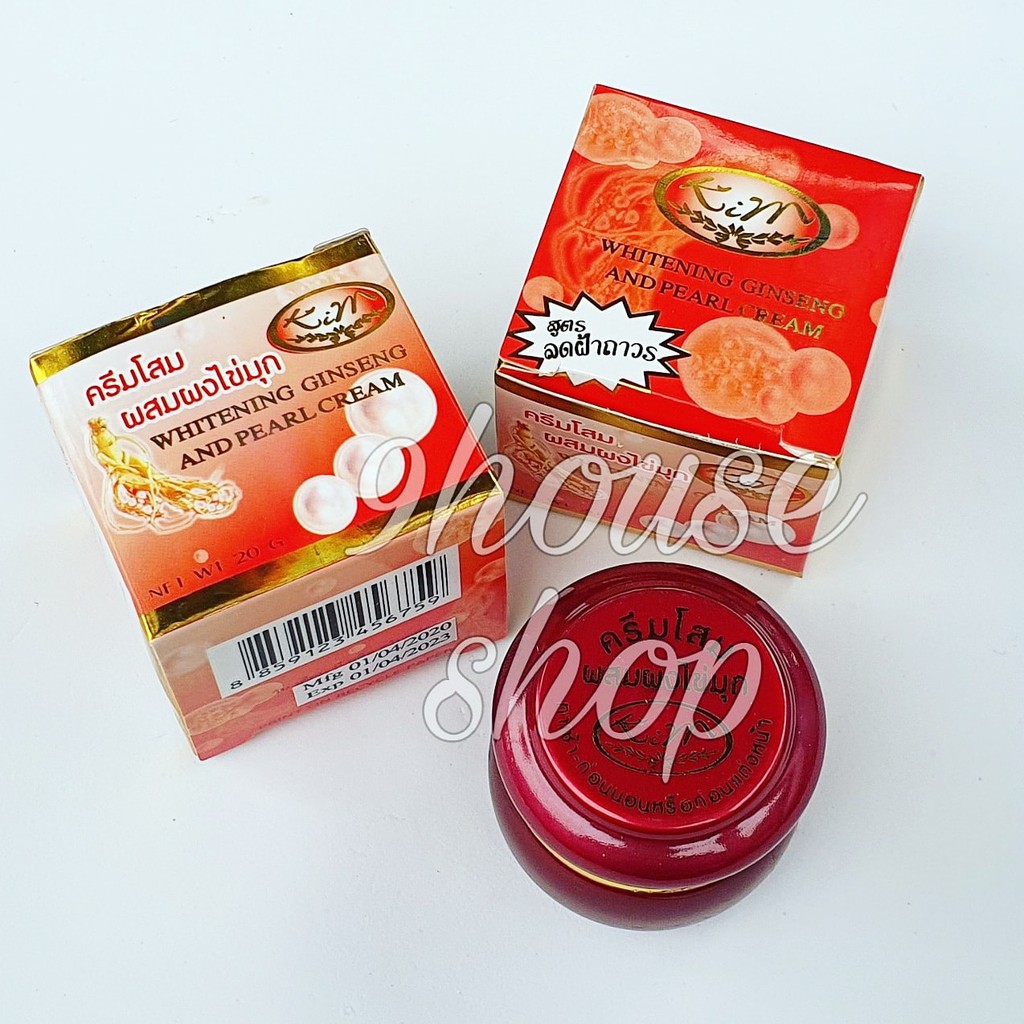 01 Hủ Kem Kim ĐỎ Whitening Ginseng &amp; Pearl Cream 20gram Thái Lan