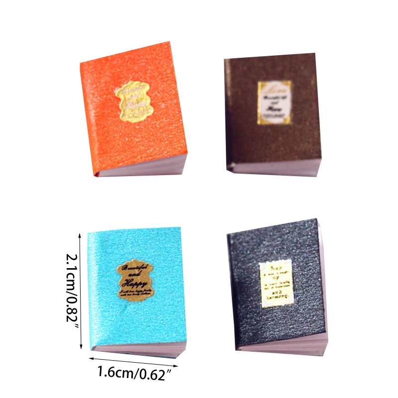 Set 4 Cuốn Sách Mini Trang Trí Nhà Búp Bê 1 6 1 12