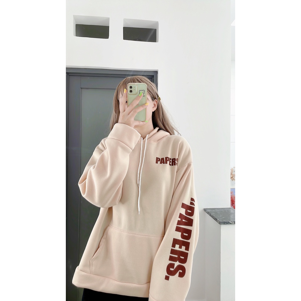 Áo Hoodie Papers Unisex Chất Nỉ có Mũ hàng dày Cao Cấp