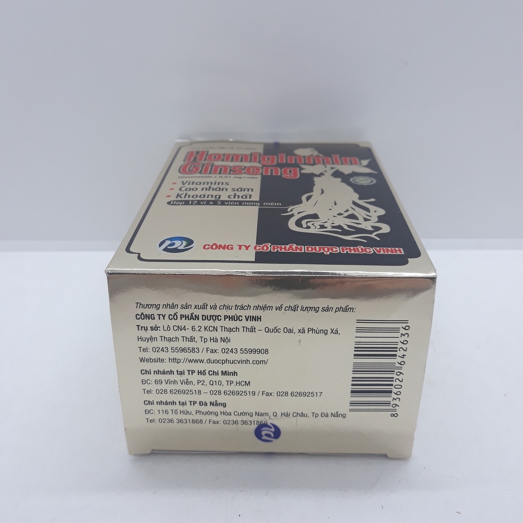Viên Uống Bổ Xung Sức Khỏe - Homiginmin Ginseng Phúc Vinh- Nâng Cao Sức Đề Kháng - Giảm Mệt Mỏi