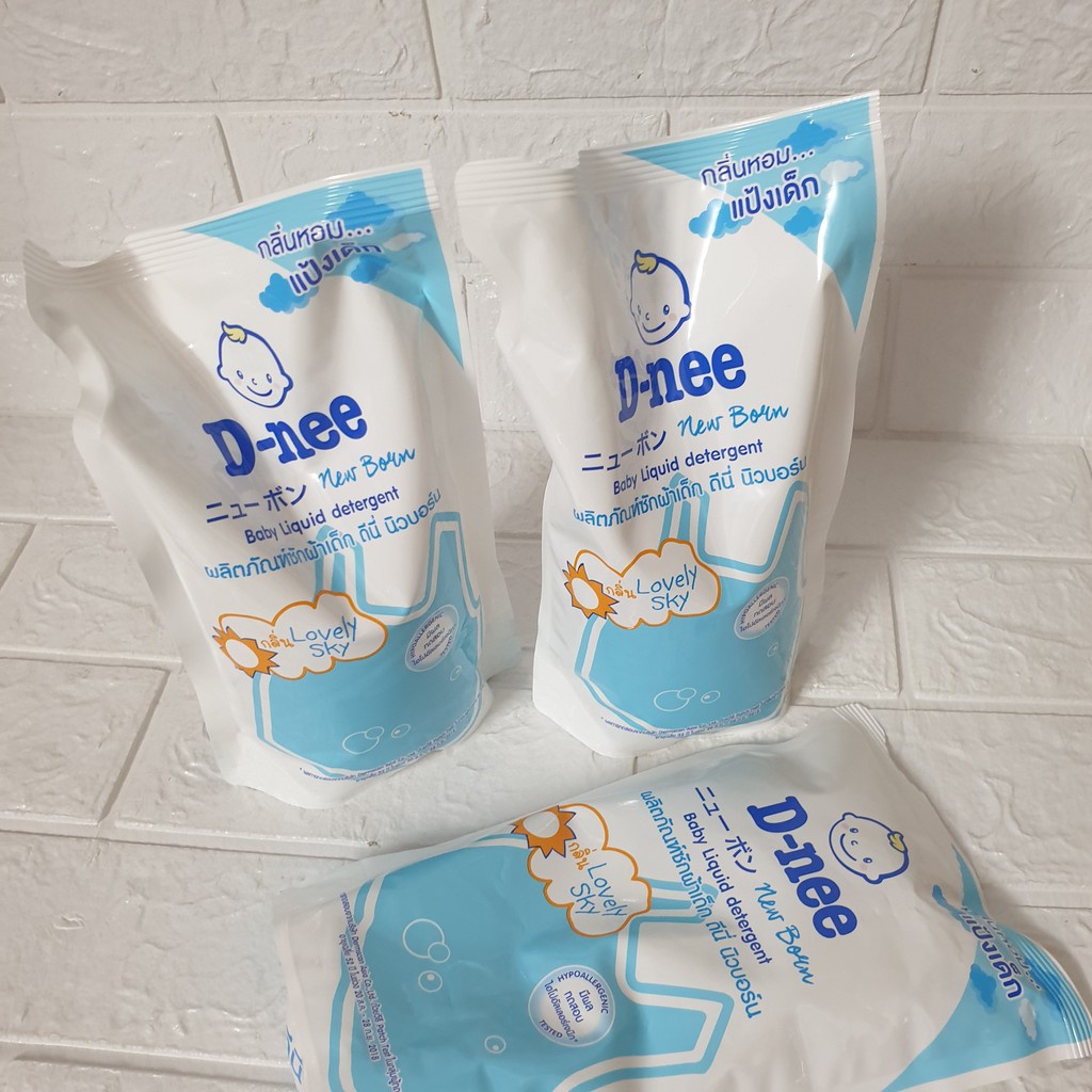 Nước giặt Dnee chính hãng Thái Lan cho bé sơ sinh 2 trong 1 kiêm xả túi 600ml D-nee mới 2X MART