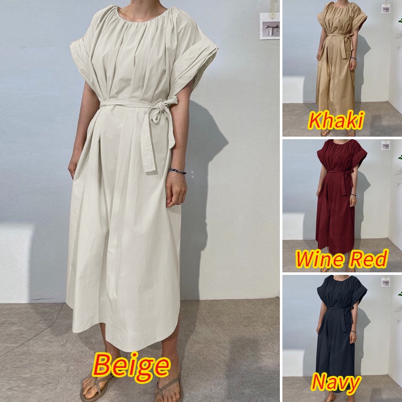 Zanzea Đầm Dài Tay Ngắn Thời Trang Phong Cách Hàn Quốc Cho Nữ