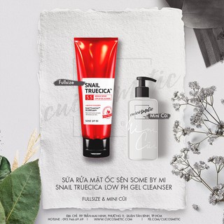 Sữa rửa mặt some by mi snail truecica miracle repair low ph gel cleanser 100ml