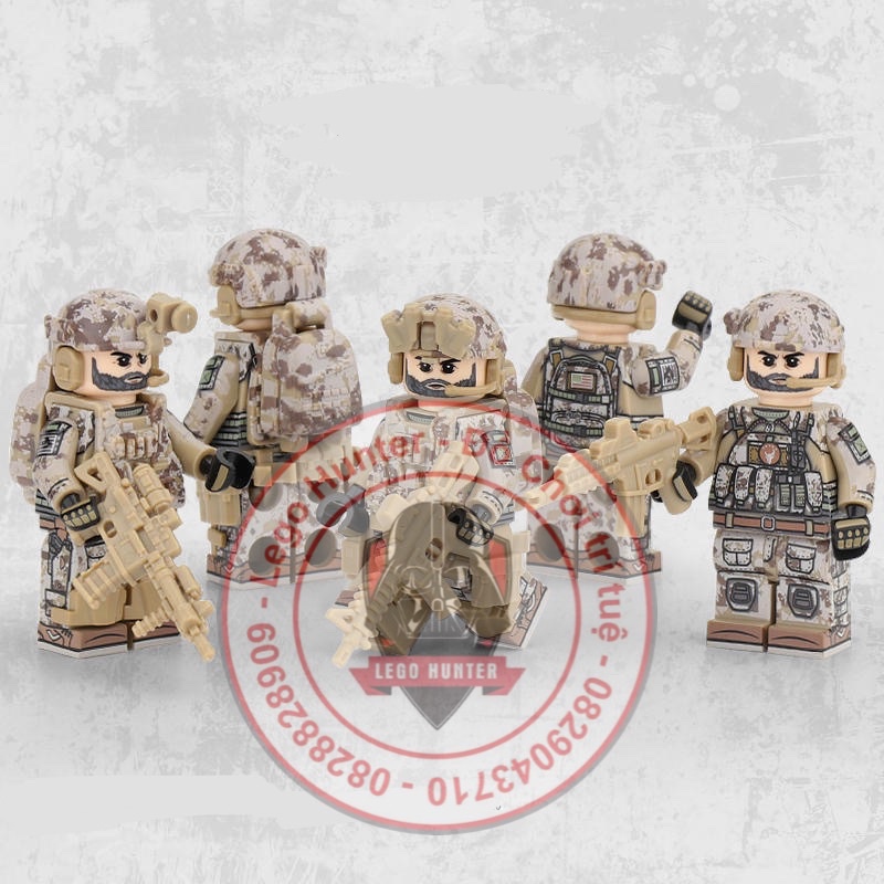Army combo 5 minifigures mô hình lắp ráp lính đặc nhiệm Mỹ Us army thủy quân lục chiến