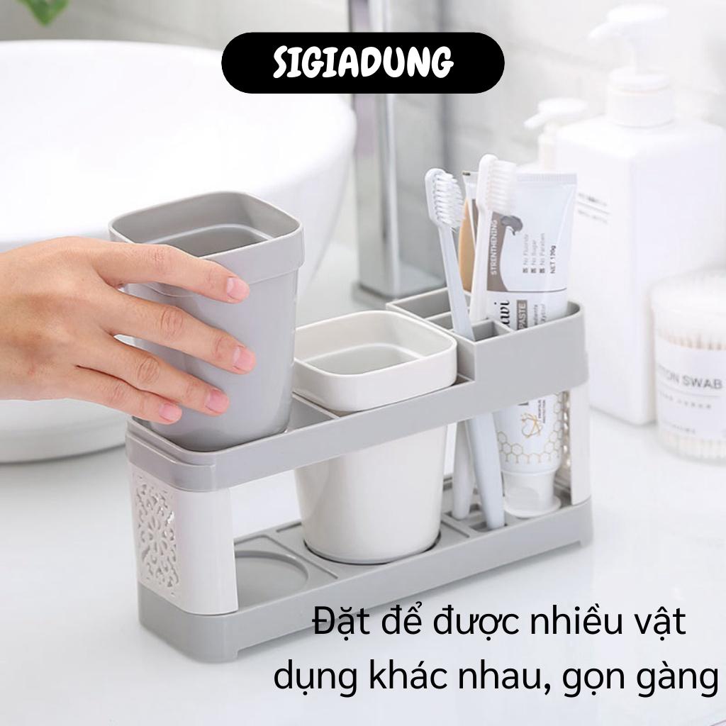 GIÁ SỈ  Kệ nhà tắm - Kệ đựng bàn chải đánh răng kèm 2 ly súc miệng cho vợ chồng 9371