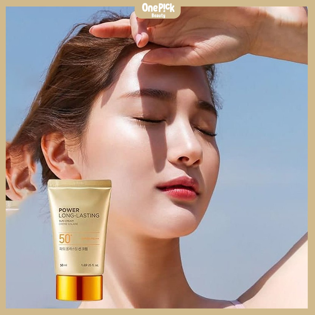 Kem chống nắng lâu trôi The Face Shop Natural Sun Eco SPF50+/PA+++ 50ml, chống thấm nước, độ bám tốt và nâng tone da với chiết xuất mầm hoa hướng dương cho làn da được bảo vệ ngày dài [NATURAL SUN ECO POWER LONG-LASTIG SUN CREAM SPF 50+ PA +++ 50ML]