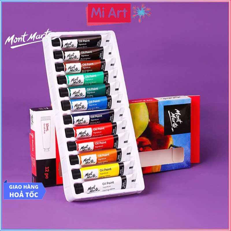 Bộ Sơn Dầu Mont Marte 12 Màu x 12ml - Oil Paints Signature - PMHS0025