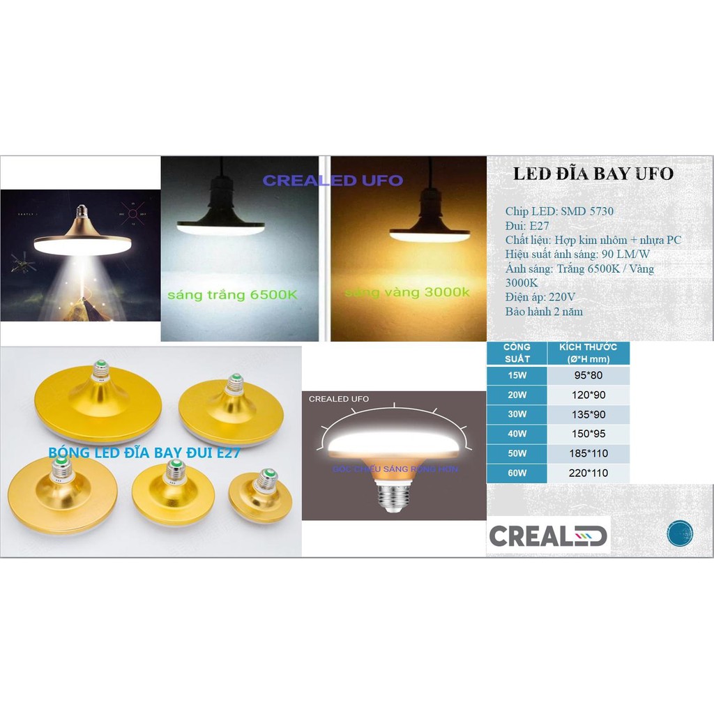 Đèn treo thả ĐĨA BAY [Hàng chính hãng]