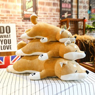 Gấu bông chó Shiba nằm mềm ôm, gối đều cực thích