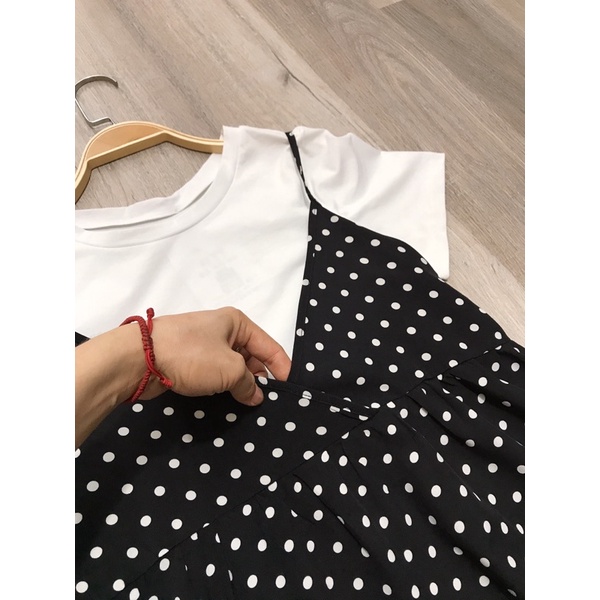 [40-85kg] Set Yếm Bầu Chấm Bi Đuôi Cá Siêu Xinh Thiết Kế Loai 1 Đủ Size  S M L