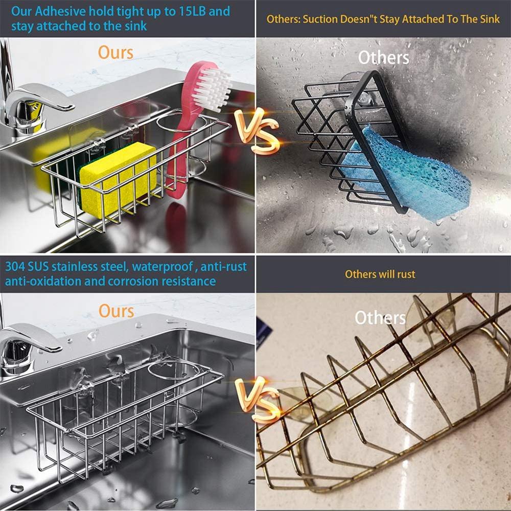 JARRED Giá Đỡ Miếng Rửa Chén Bằng Thép Không Gỉ Chống Thấm Nước Tiện Dụng