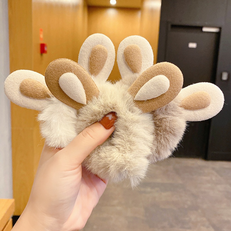 Dây Buộc Tóc Cao Su Bọc Vải Lông Phong Cách Hàn Quốc Dễ Thương Thời Trang Thu Đông