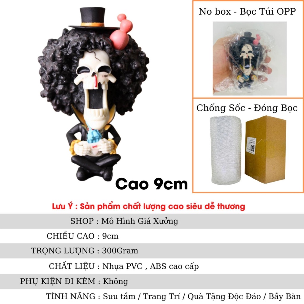 Mô hình One Piece chibi Brook cực dễ thương cao 9cm , figure one piece , mô hình giá xưởng