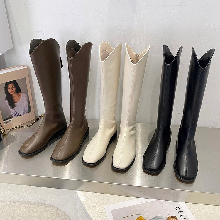 Bốt Cổ Thấp Mũi Vuông Thời Trang / Size 35-42