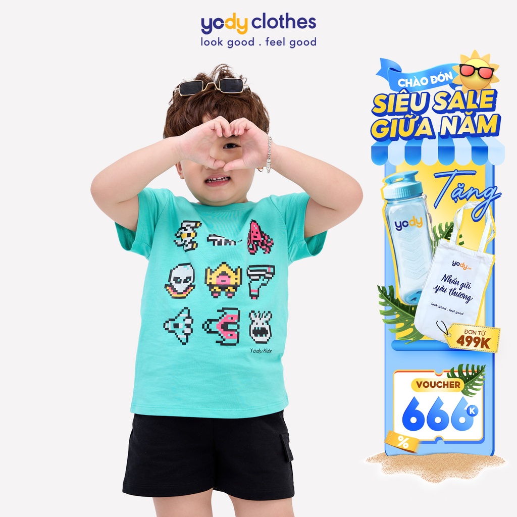 Áo thun cho bé YODY phông trẻ em vải cotton mềm mát in hình ngộ nghĩnh TSK5177