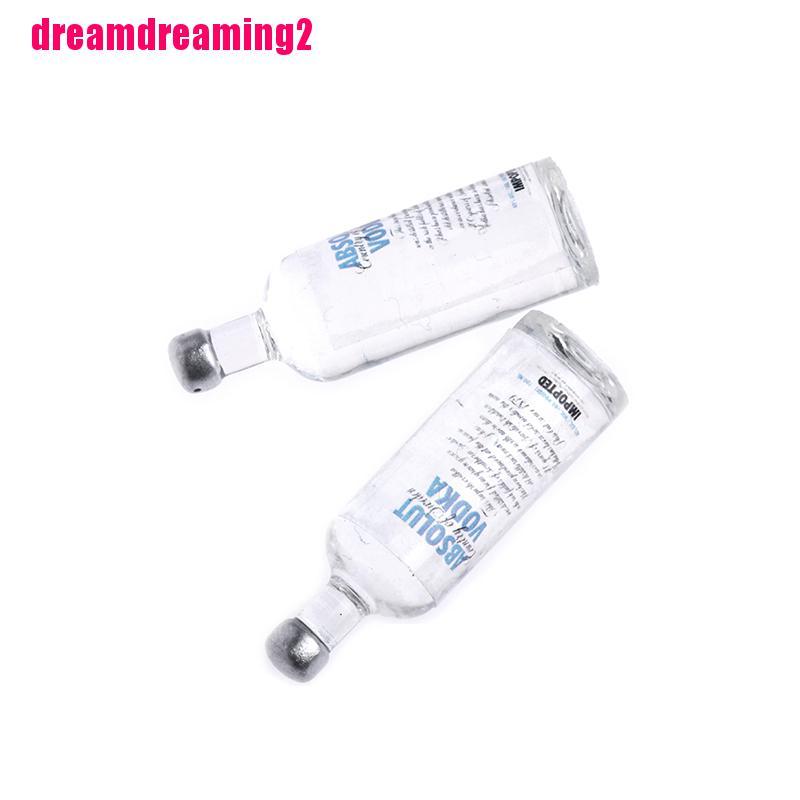 [Dream]2Pcs 1:12 miniature wine vodka bottles doll house decor accessories