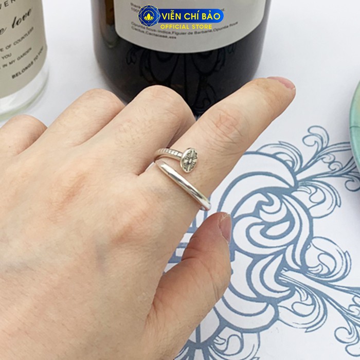 Nhẫn bạc unisex CH Đinh tán thập giá chất liệu bạc Thái 925 thời trang phụ kiện trang sức nữ Viễn Chí Bảo N100996