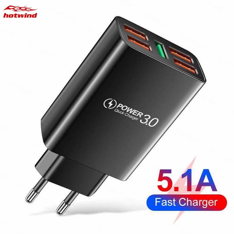 Củ sạc nhanh HW 5A 48W 5 cổng USB QC3.0 cho điện thoại
