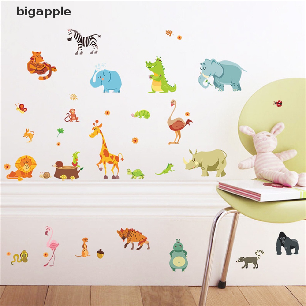 bigapple Animals Wall Stickers for Kids Baby Home Poster MonkeyElephant Horse Wall Decals RDG