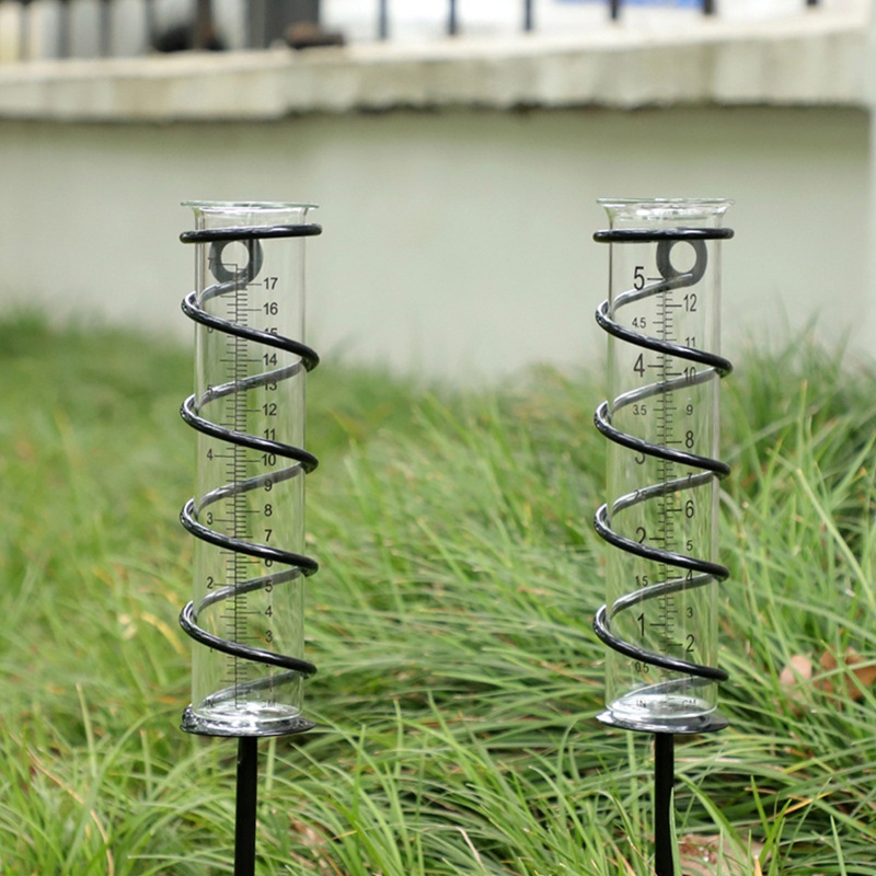Dụng Cụ Đo Nước Mưa Kính Khung Kim Loại Tiện Dụng Cho Sân Vườn