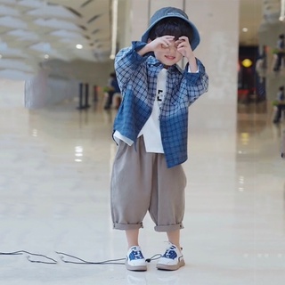 Set 3 món áo sơ mi cotton, áo thun và quần baggy cho bé từ 2-10 tuổi SM2202