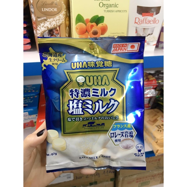 Kẹo sữa UHA Nhật Bản thượng hạng đủ vị trà xanh, lúa mạch, sữa bò, đậu đỏ, sữa muối, cafe sữa