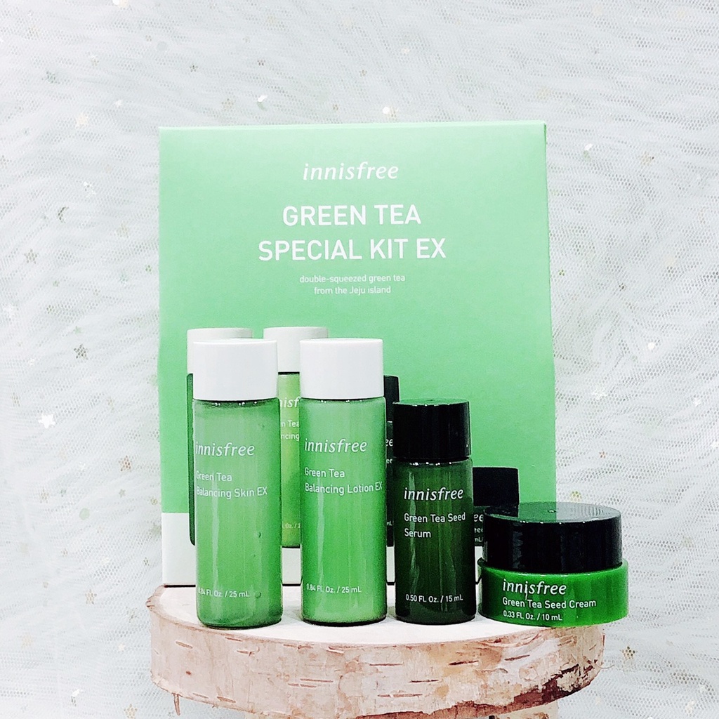 Bộ Dưỡng Da Trà Xanh 4 Món Innisfree Green Tea Special Kit EX phù hợp với mọi làn da