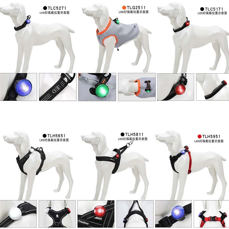 TRUELOVE Pet Dog Led Light Lamp Tag Led Dog Collar Light Pendant Glow Night Safety Led Dogs Flashlight For Collar Harness Leash