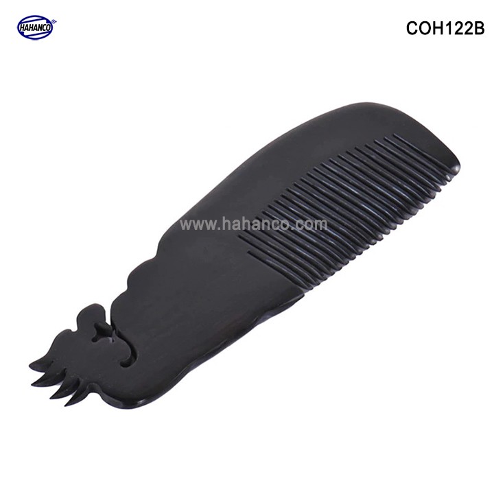 Lược sừng đen hình Rồng (Size: L - 18cm) Quà tặng ý nghĩa rất đẹp -COH122B- Horn Comb of HAHANCO - Chăm sóc tóc