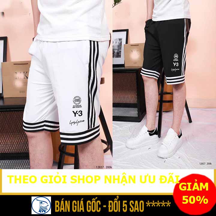 Quần Short Nam Thể Thao 3 SỌC Y3 ⚡️ GIÁ RẺ ⚡️  Quân đùi nữ Mát Nhẹ Như Không CÓ DÂY RÚT CHẤT LƯỚI MÈ