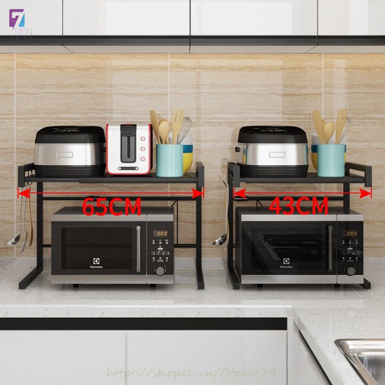 Kệ Để Lò Vi Sóng Lò Nướng 2 Tầng Điều Chỉnh Chiều Ngang